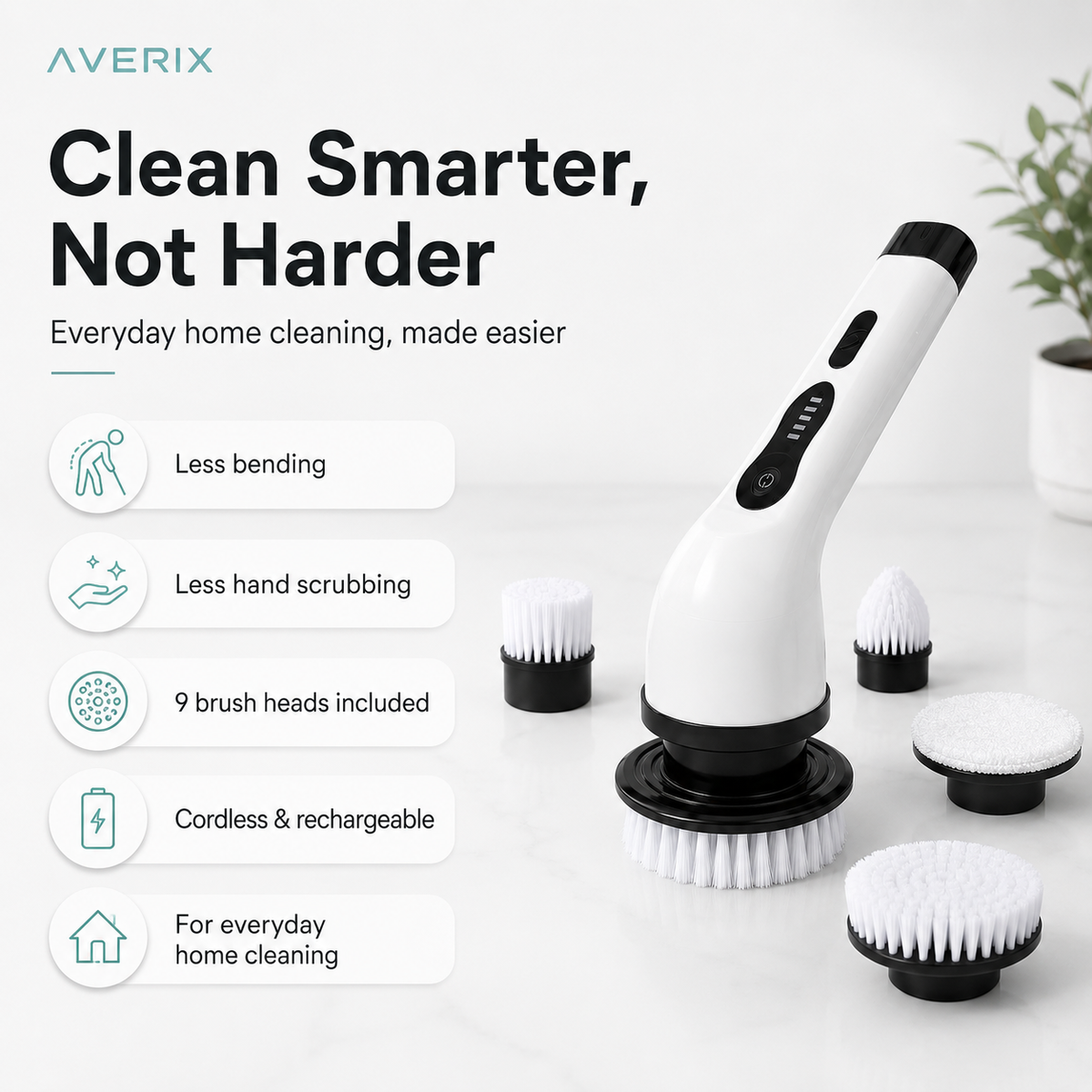 Averix 9-in-1 Electric Spin Scrubber